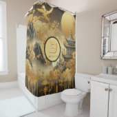 Chinesische Malerei Imitate Golden Dripping Mit Mo Duschvorhang (Beispiel)