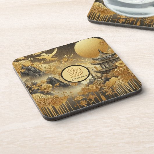 Chinesische Malerei Imitate Golden Dripping Mit Mo Getränkeuntersetzer (Linke Seite)