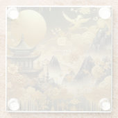 Chinesische Malerei Imitate Golden Dripping Mit Mo Glasuntersetzer (Rückseite)