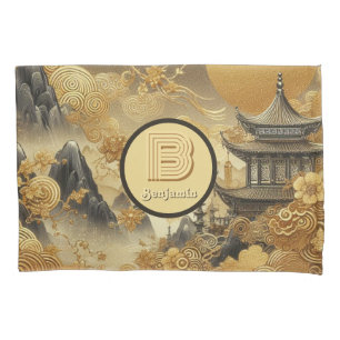 Chinesische Malerei Imitate Golden Dripping Mit Mo Kissenbezug