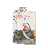 Chinesische Malerei mit Mandarin Duck Flachmann (Links)