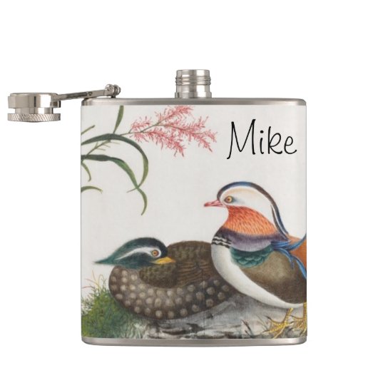 Chinesische Malerei mit Mandarin Duck Flachmann (Geöffnet)