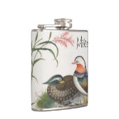 Chinesische Malerei mit Mandarin Duck Flachmann (Rechts)