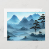 Chinesische Malerei mit schlammiger Landschaft mit Postkarte (Vorne/Hinten)