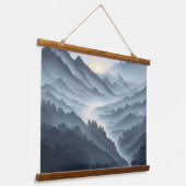 Chinesische Malerei mit schlammiger Landschaft mit Wandteppich Mit Holzrahmen (Gewinkelt)