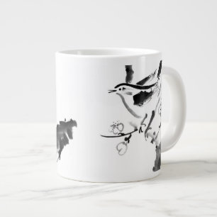 Chinesische Malerei, Pflaumenblüte und Vogel Jumbo-Tasse