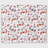 Chinesische Maneki-neko-Katzen Geschenkpapier (Flach)