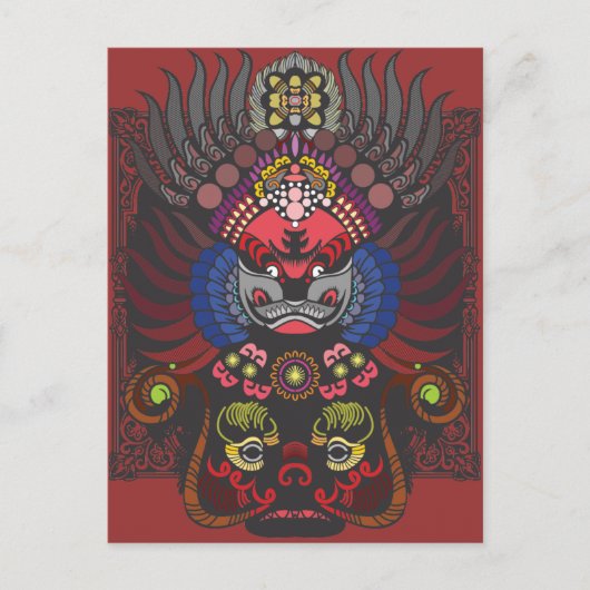 Chinesische Maske Postkarte (Vorderseite)