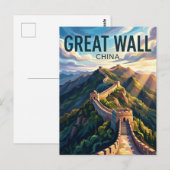 Chinesische Mauer China Postkarte (Vorne/Hinten)