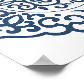 Chinesische Medallion blau Poster (Ecke)