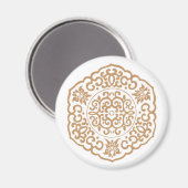 Chinesische Medallion gelb Magnet (Vorderseite/Rückseite)