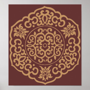 Chinesische Medallion gelb Poster