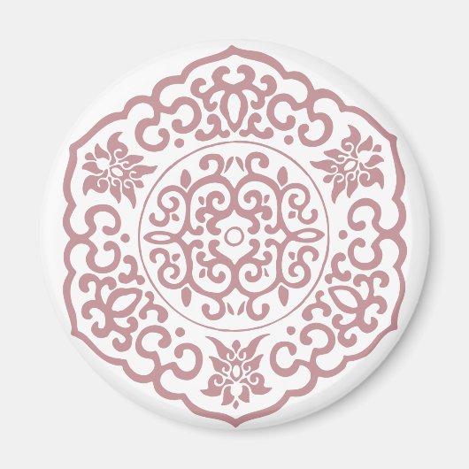Chinesische Medallion rosa Magnet (Vorne)
