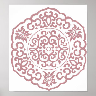 Chinesische Medallion rosa Poster
