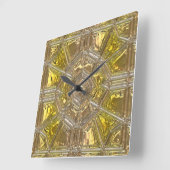 Chinesische metallizergelbe und gläserne Wanduhr (Winkel)