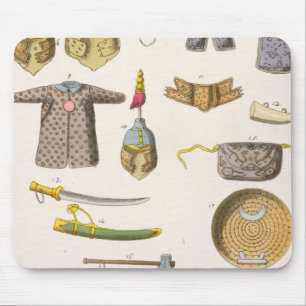 Chinesische MilitärWaffen und Kleid, Illustration Mousepad