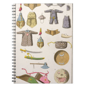 Chinesische MilitärWaffen und Kleid, Illustration Notizblock