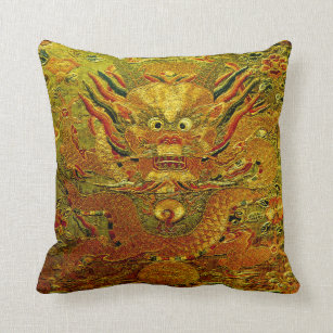 Chinesische Ming-Dynastie Stickerei des goldenen Kissen