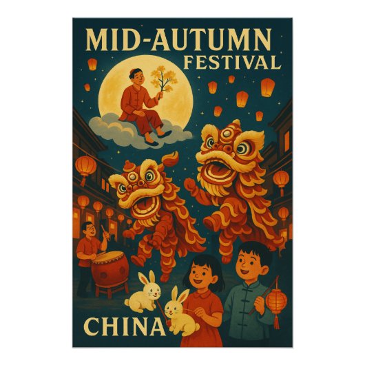 Chinesische Mitte-Herbst Festival Night 2025 Poster (Vorderseite)