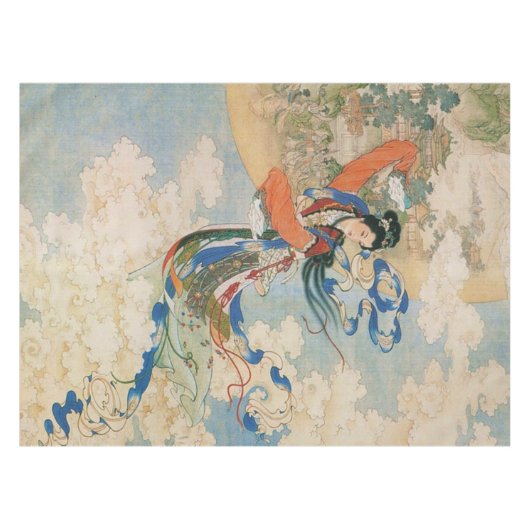 Chinesische Mond-Göttin-Tischdecke Tischdecke (Vorderseite (Horizontal))