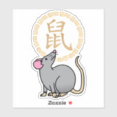 Chinesische Mondmaus Neujahr Ratte Glück Geld rot Aufkleber (Blatt)