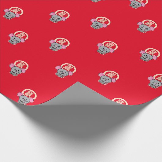 Chinesische Mondmaus Neujahr Ratte Glück Geld rot Geschenkpapier (Ecke)