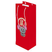 Chinesische Mondmaus Neujahr Ratte Glück Geld rot Geschenktüte Für Weinflaschen (Rückseite Schrägansicht)