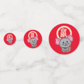 Chinesische Mondmaus Neujahr Ratte Glück Geld rot Konfetti (Vorderseiten)