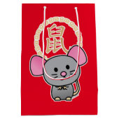 Chinesische Mondmaus Neujahr Ratte Glück Geld rot Mittlere Geschenktüte (Rückseite)