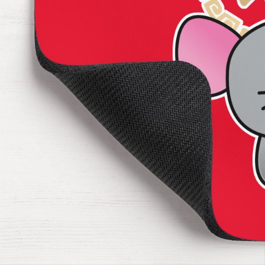 Chinesische Mondmaus Neujahr Ratte Glück Geld rot Mousepad (Ecke)
