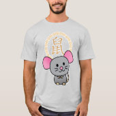Chinesische Mondmaus Neujahr Ratte Glück Geld rot T-Shirt (Vorderseite)