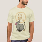 Chinesische Mondmaus Neujahr Ratte Glück Geld rot T-Shirt (Vorderseite)