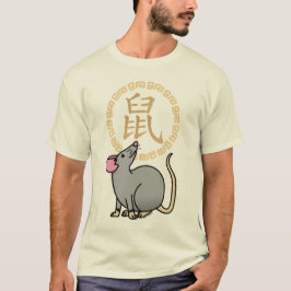 Chinesische Mondmaus Neujahr Ratte Glück Geld rot T-Shirt