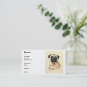 Chinesische Mops-Geschäfts-Karte Visitenkarte (Stehend Vorderseite)