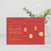 Chinesische neues Jahr-kundengebundene Party Einladung (Stehend Vorderseite)