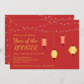 Chinesische neues Jahr-kundengebundene Party Einladung (Vorne/Hinten)