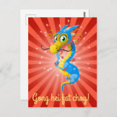Chinesische Neujahr Blue Dragon Postkarte (Vorne/Hinten)
