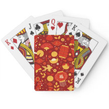 Chinesische Neujahr Viel Glück Red Playing Cards