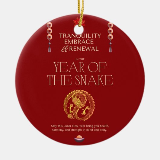 CHINESISCHE NEUJAHRESKARTE KERAMIK ORNAMENT (Vorne)