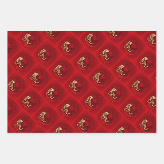 Chinesische Neujahrs-TIger-3-Muster WPFS3 Geschenkpapier Set (Vorderseite 3)