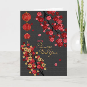 Chinesische Neujahrsblüten Feiertagskarte