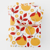 Chinesische Neujahrsfeste Blume und Obst Geschenkpapier Set (Beispiel)