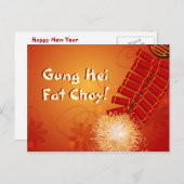 Chinesische Neujahrsglätter Feiertagspostkarte (Vorne/Hinten)