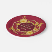 Chinesische Neujahrsgoldene Blume: Gong Hei Fat Ch Pappteller (Schrägansicht)