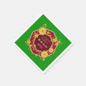 Chinesische Neujahrsgoldene Blume: Gong Hei Fat Ch Serviette (Ecke)