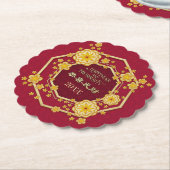 Chinesische Neujahrsgoldene Blume: Gong Hei Fat Ch Untersetzer (angewinkelt)