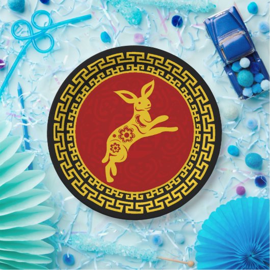 Chinesische Neujahrshändlerschmuck Pappteller (Party)