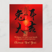 Chinesische Neujahrskalligrafie Red Lantern Postkarte (Vorderseite)