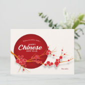 Chinesische Neujahrskarte der Zweigstelle Sakura Feiertagskarte (Stehend Vorderseite)