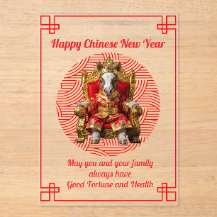 Chinesische Neujahrskarte-Gästekarte für Pferde Acryleinladungen